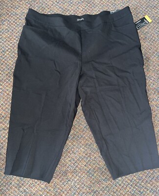 GEORGE WOMENS GE MILLENNIUM CAPRI BLACK SOOT 3X PULL ON ( 22-24w) NWT