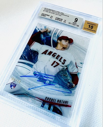 2018 Bowman High Tek Shohei Ohtani Auto Rookie Card RC Tides