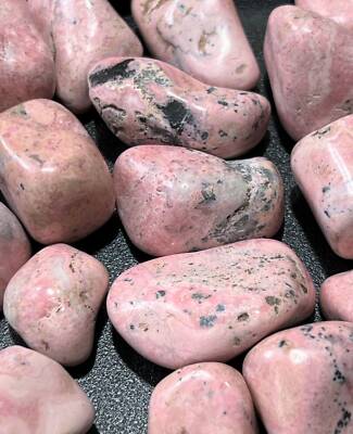 Pink Rhodonite Tumbled Stones (By The Piece or Pound) Bulk Wholesale Lot