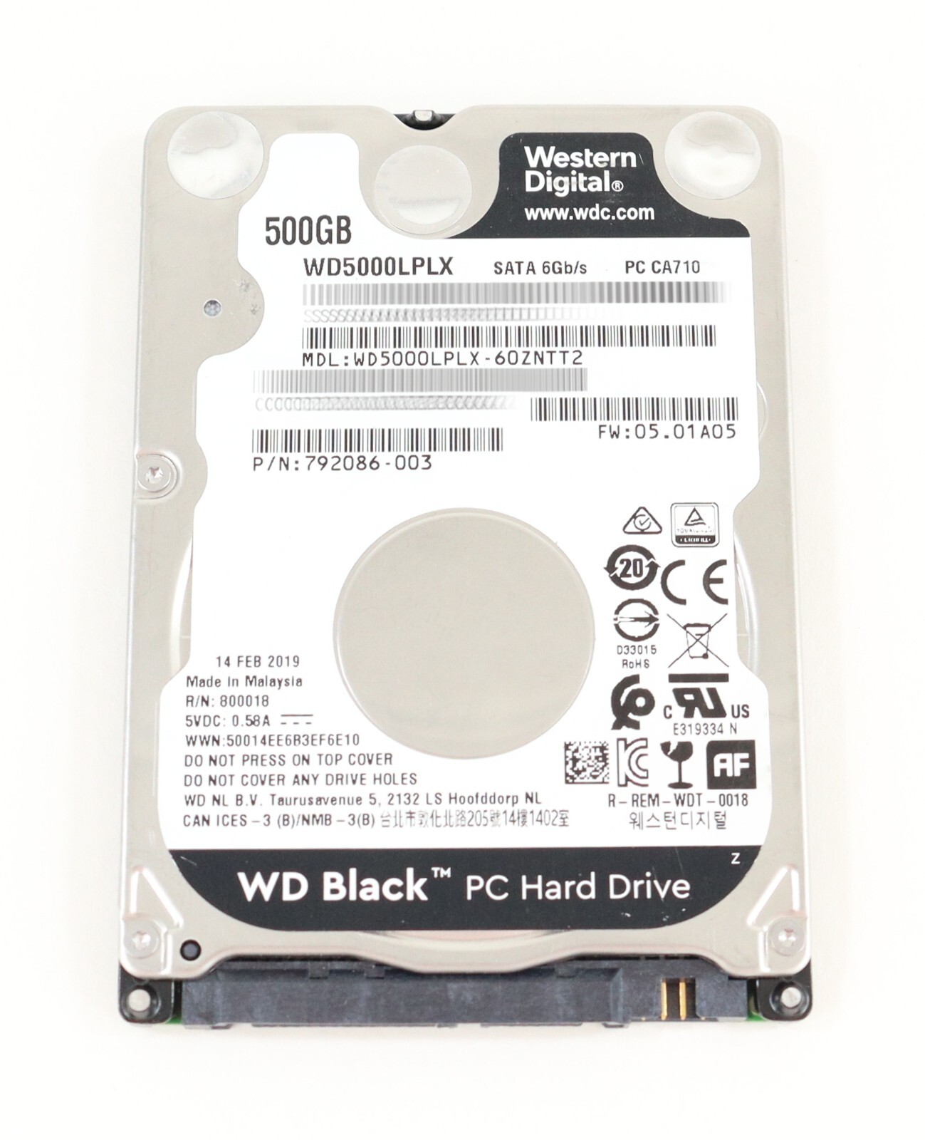 HP WD Black 500GB WD5000LPLX-60ZNTT2 7.2K RPM SATA 6Gb/s PC