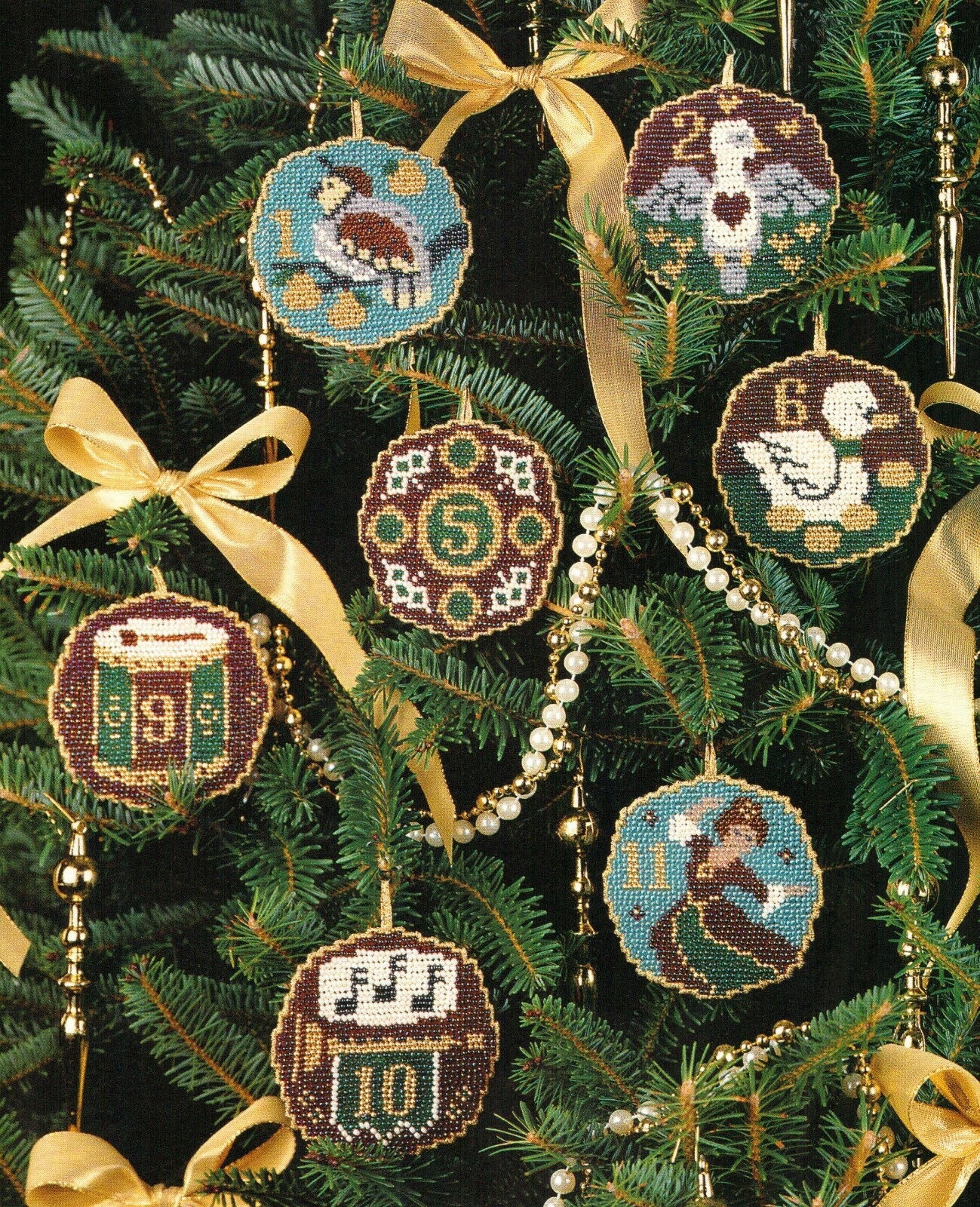 THE TWELVE DAYS OF CHRISTMAS ORNAMENTS PLASTIC CANVAS PATTERN INSTRUCTIONS | eBay for Free Printable Christmas Plastic Canvas Patterns