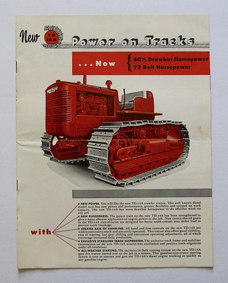 International Harvester TD-14A Diesel Crawler Tractor Mailer Brochure
