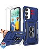 LeYi for Galaxy A17/A16-5G Phone Case: Samsung A17 Case with Screen Protector X 2 and Magnetic Metal Mount Stand, Slide Cover and Shock Proof Military-Grade for Series Galaxy Case A 17 5G, Navy Blue