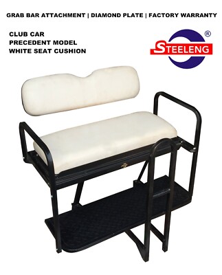 Rear Flip seat kit for Club Car Golf Cart PRECEDENT/TEMPO w/t grab bar (White)