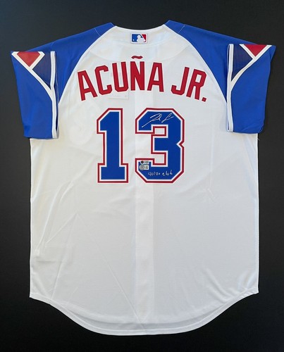 【MLBスーパーSALE】ACUÑA JR. サイン入りジャージ Framed Autographed/Signed Ronald Acuna Jr. 33x42 Atlanta