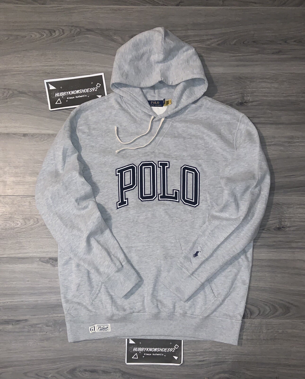 【関税&送料込】Polo Ralph Lauren Grey Hoodie With Logo POLO RALPH LAUREN Big & Tall Grey Spell Out Logo Fleece