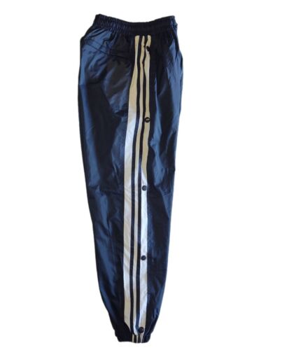 Athletic Lined Windbreaker Track Pants, Ankle zipper, Pockets, Blue Med Large XL