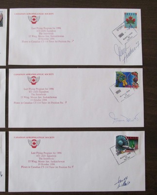 Canada  Set of 9 Pilot signed. Snowbirds last flying program for 1996.