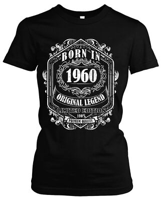 Born In Damen Girlie T-Shirt | Gebrustag Party Sternzeichen Birthday  1960-1969