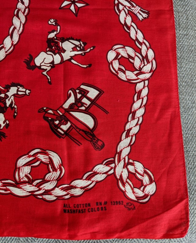 1940'S COWBOY THEME RED BANDANA OLD STORE STOCK | eBay