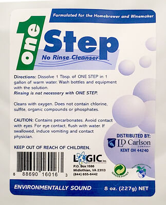 One Step 8 oz - No Rinse Cleaner For Homebrewing Beer and Wine Making