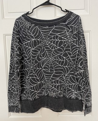 Grayson Threads Women's Long Sleeve Halloween Spiderweb Graphic XL Shirt