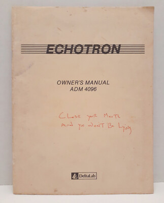Vintage DeltaLab Effectron ADM 4096 Digital Delay Loop Owners Manual 1983