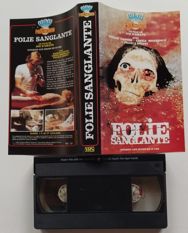 Ancienne Vhs Horreur : Folie Sanglante - Mpm Joe D'Amato