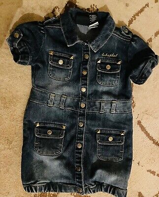 Baby Phat 3T jeans dress girl motorcycle photo shoot beaded pockets