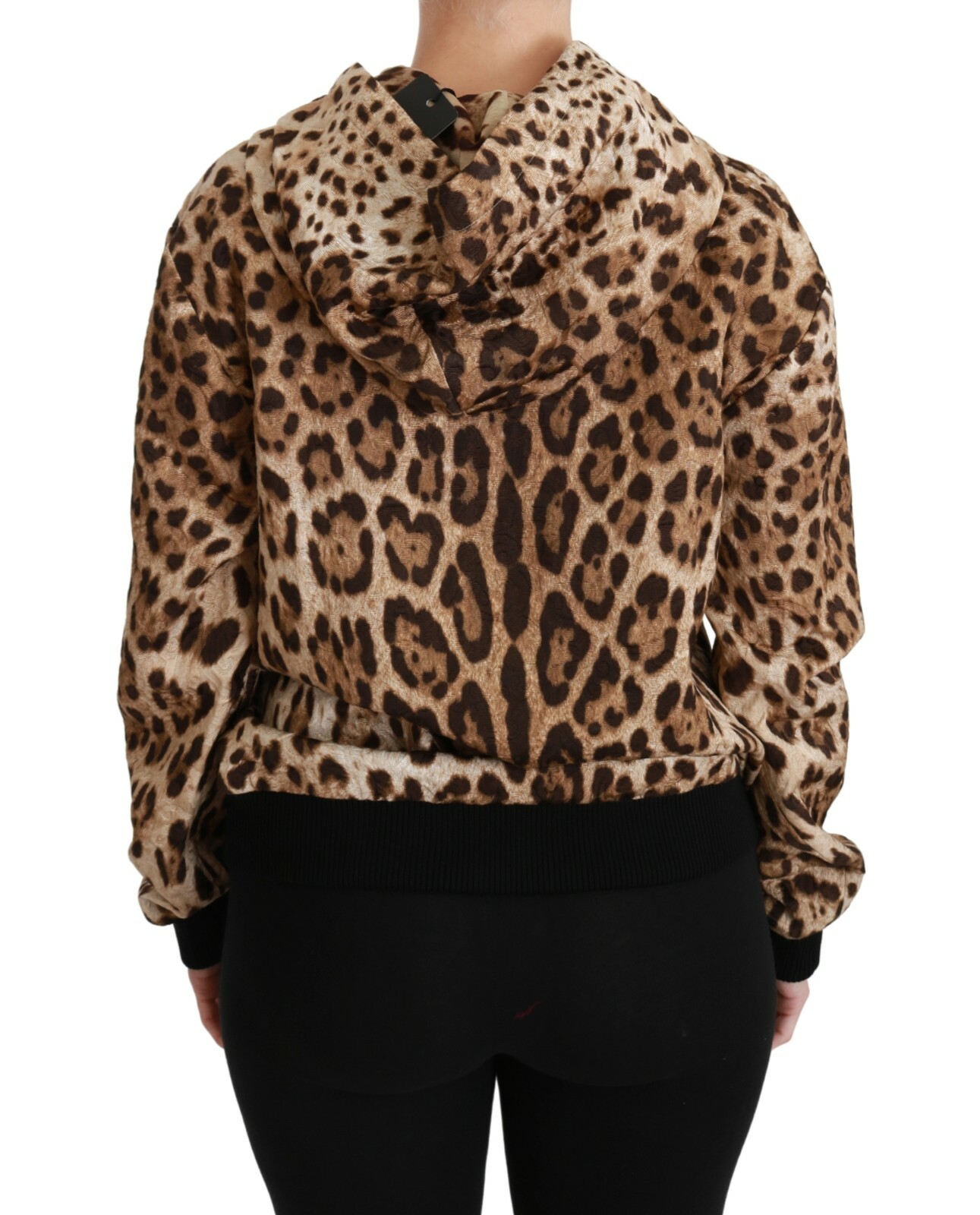 Pre-owned Dolce & Gabbana Sweater Hooded Studded Ayers Leopard It36 / Us2 / S Rrp $2800 In Brown