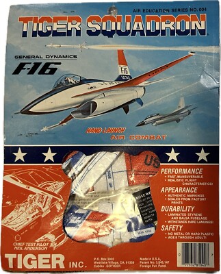 Tiger Inc. Tiger Squadron F-16 Styrofoam Model Paper Plane 004 **READ** VTG