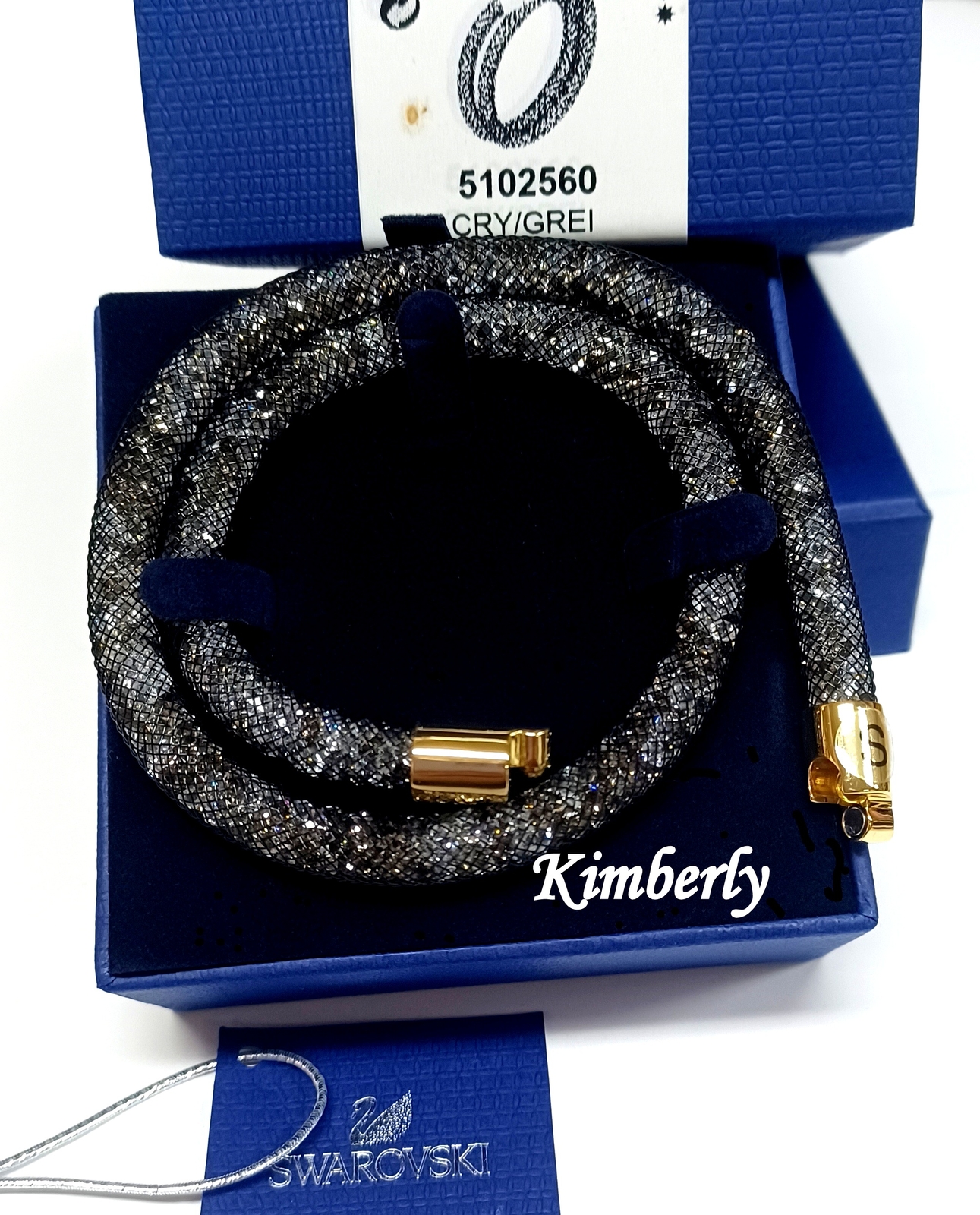 Swarovski Stardust Black Double Wrap Bracelet SIZE S Sparkle