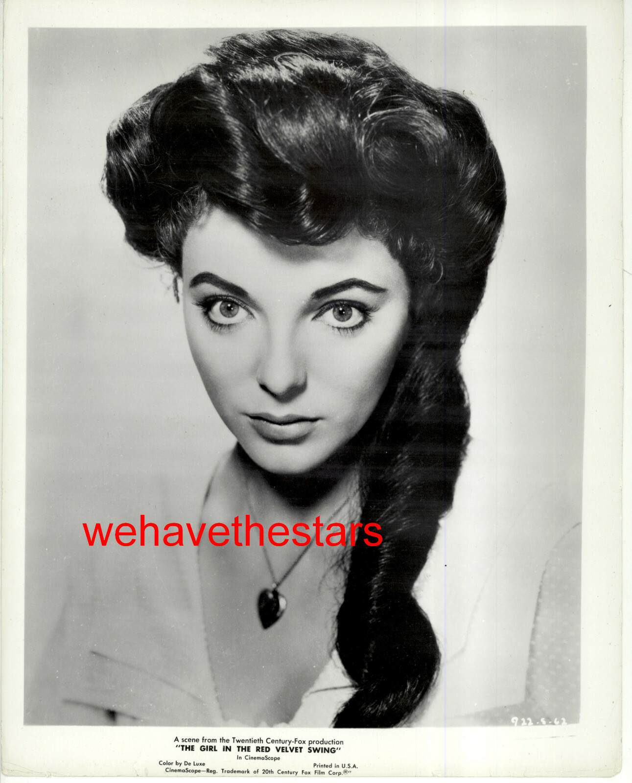 VINTAGE Joan Collins GORGEOUS '55 RED VELVET SWING Publicity