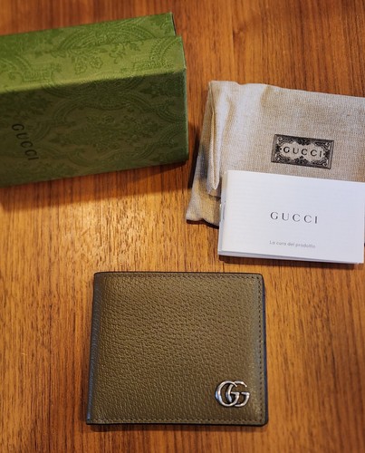 24PF new/GUCCI GGレザートリムウォレット Wallet Multi Medium Double G wallet with bamboo in Rosso Ancora red