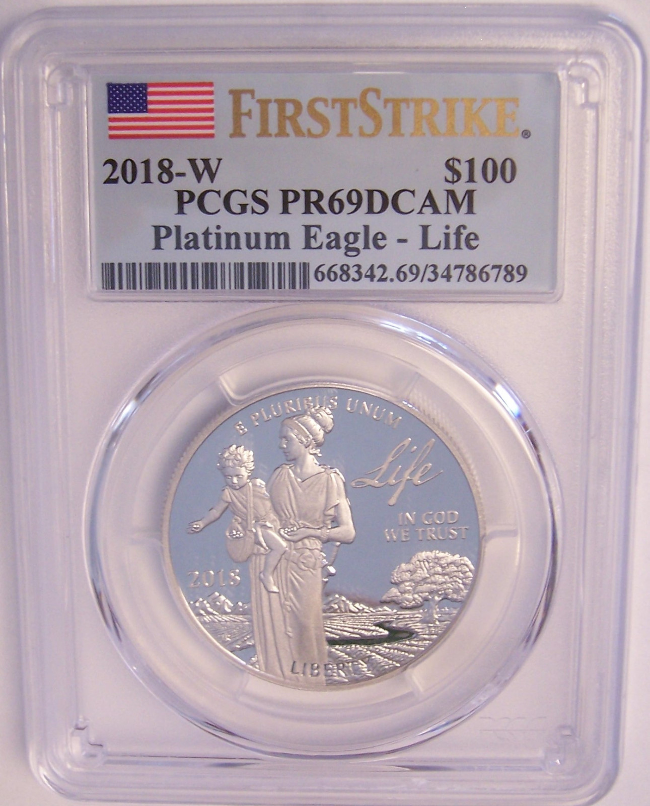 2018-W $100 PCGS PR69DCAM First Strike Life Platinum Proof Liberty Eagle!!