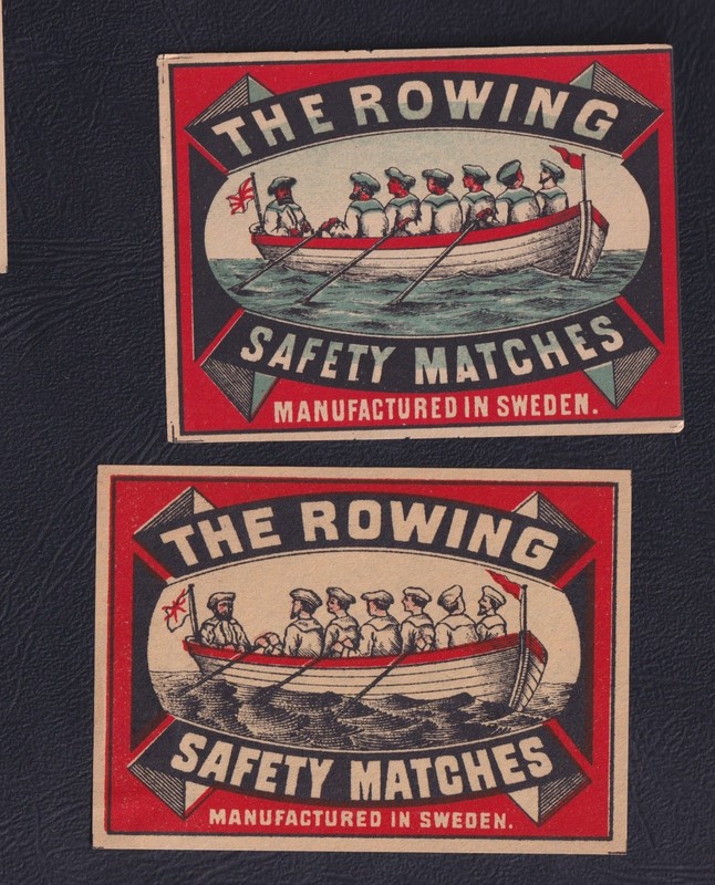 2 Ancienne  Ã©Tiquette  Paquet Allumettes  SuÃ¨De  Bn228171 The Rowing