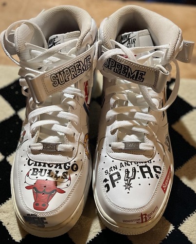 supreme×Nike AirForce 1 Mid US10(28cm) Nike Air Force 1 Mid Supreme NBA 'Black' Release Date. Nike