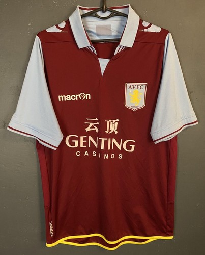 MACRON MENS FC ASTON VILLA 2012/2013 SOCCER FOOTBALL SHIRT JERSEY MAILLOT SIZE M