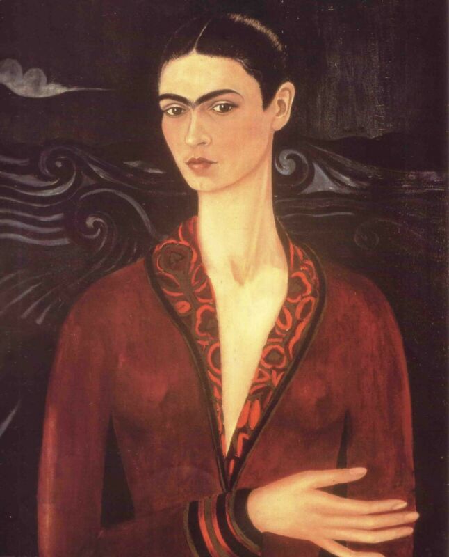 Print - Self Portrait In A Velvet Dress, 1926 By Frida Kahlo