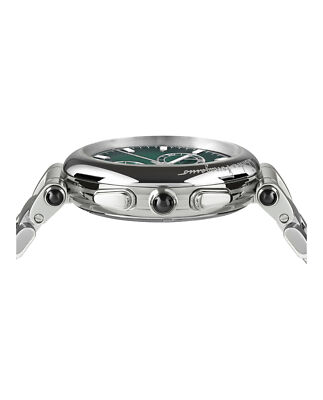 Pre-owned Ferragamo Mens Idillio Chrono Stainless Steel 42mm Bracelet Fashion Watch