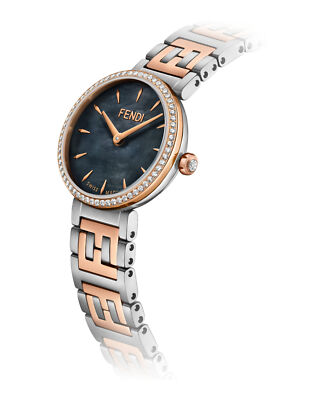 Pre-owned Fendi Womens Forever  Two Tone 19mm Bracelet Fashion Watch