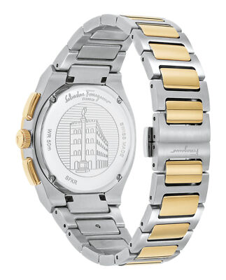 Pre-owned Ferragamo Mens  Elliptical Two Tone 38mm Bracelet Fashion Watch