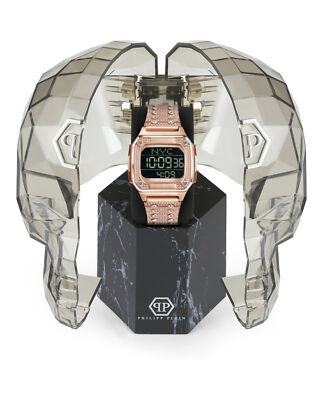 Pre-owned Philipp Plein Mens Hyper $hock Ip Rose Gold 44mm Bracelet Fashion Watch