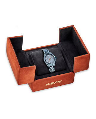 Pre-owned Missoni Womens  Classic Blue 34mm Bracelet Fashion Watch