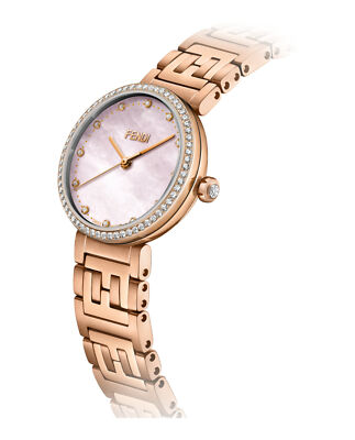 Pre-owned Fendi Womens Rose Gold 30mm Bracelet Fashion Watch