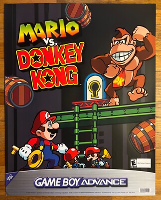   Mario vs Donkey Kong Nintendo Gameboy Advance Vintage Video Game PROMO Poster