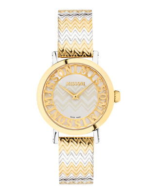 Pre-owned Missoni Womens  Melrose Two Tone 36mm Bracelet Fashion Watch