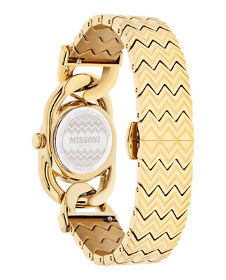 Pre-owned Missoni Womens  Gioiello Ip Yellow Gold 22mm Bracelet Fashion Watch