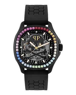 Pre-owned Philipp Plein Mens Black 42mm Strap Fashion Watch