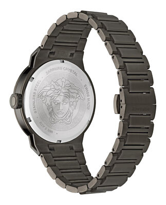 Pre-owned Versace Mens Medusa Infinite Grey 47mm Bracelet Fashion Watch