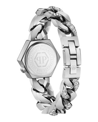 Pre-owned Philipp Plein Womens The Hexagon Stainless Steel 28mm Bracelet Fashion Watch