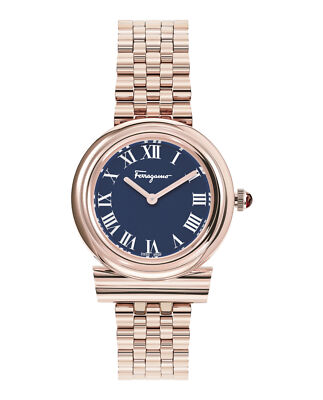 Ferragamo Womens Gancini Rose Gold 28mm Bracelet Fashion Watch