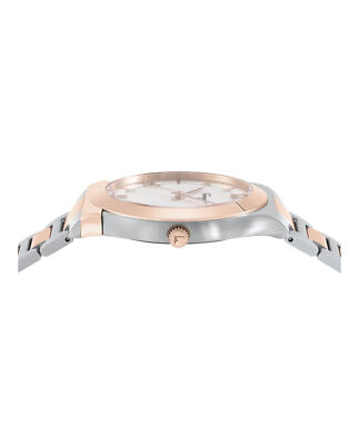 Pre-owned Ferragamo Mens Gancini Two Tone 41mm Bracelet Fashion Watch