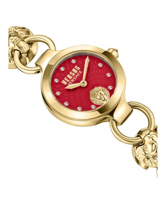Pre-owned Versus Versace Womens Broadwood Petite Gold 26mm Bracelet Fashion Watch