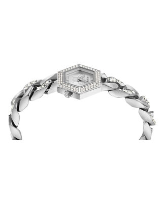 Pre-owned Philipp Plein Womens The Hexagon Stainless Steel 28mm Bracelet Fashion Watch