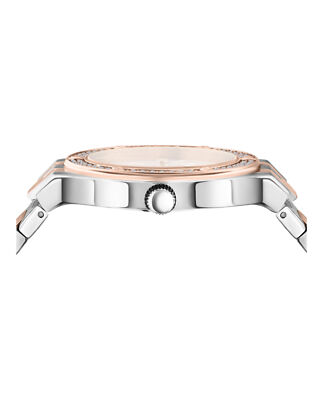Pre-owned Versus Versace Womens Vittoria Crystal Two Tone 38mm Bracelet Fashion Watch