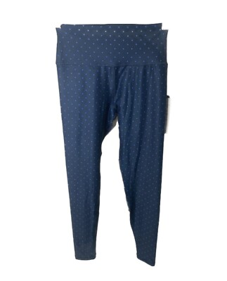 Scorpio Sol Women s Legging's Blue Polka Dot Lightweight Athletic Size Small