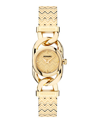 Pre-owned Missoni Womens  Gioiello Ip Yellow Gold 22mm Bracelet Fashion Watch