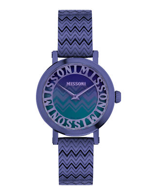 Pre-owned Missoni Womens  Melrose Purple 36mm Bracelet Fashion Watch