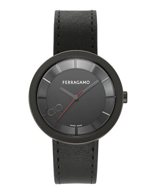 Женские модные часы Ferragamo с черным ремешком 35 мм